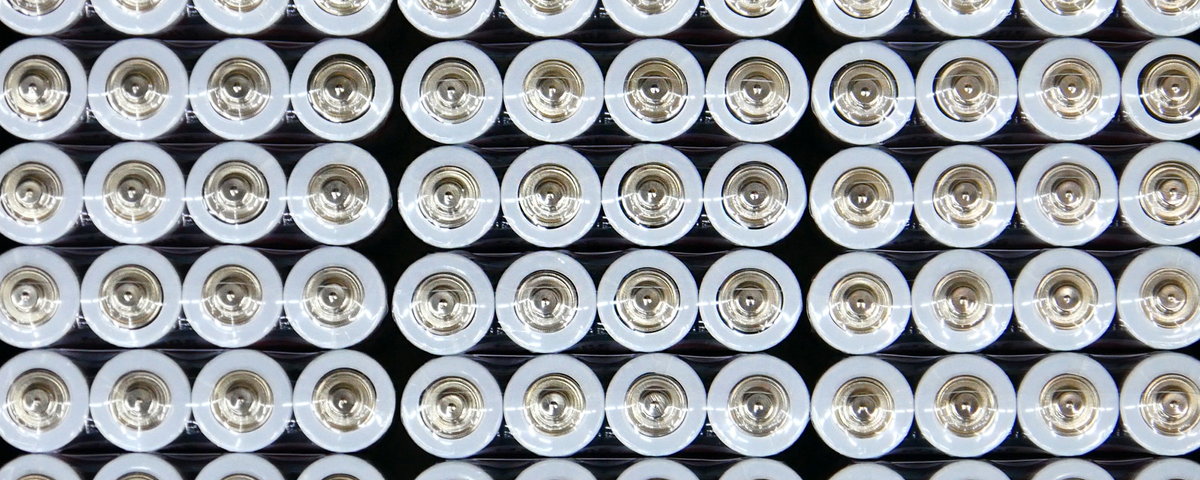 Close up of a pack of batteries