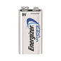 9V Energizer lithium battery on a white background