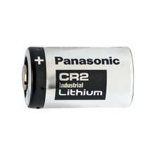 Panasonic CR2 lithium battery on a white background